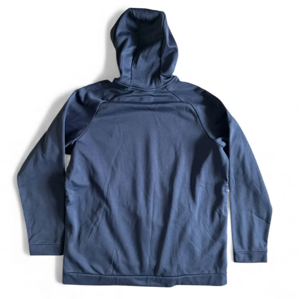 Nike Dri-Fit Pullover Performance Hoodie Warm Winter Outdoor Blue Orange XXLT